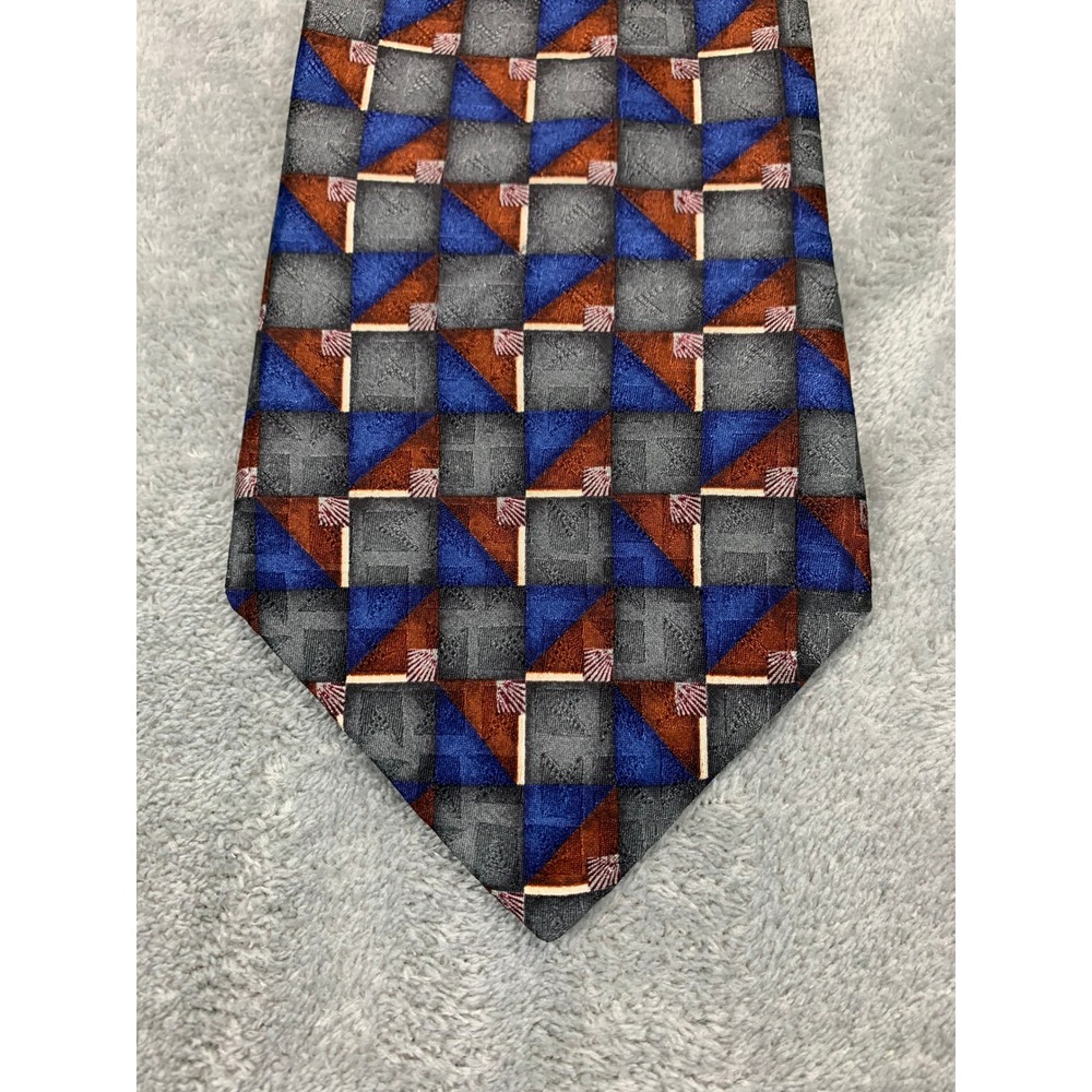Oscar de la Renta Necktie Geometric Silk Designer Tie for Men
